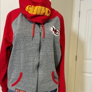 Kansas City Chiefs Hoodie–NFL Team Sweatshirt, Full Zip Fleece Hood Appliqué
